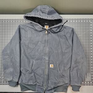 Carhartt Active Jacket Womens Medium WJ130 STM Storm Gray Grubs Faded Streetwear